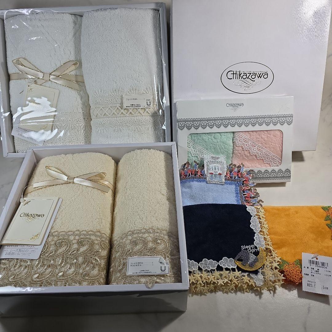 近沢レース店 タオルセット2箱 タオルハンカチ5枚