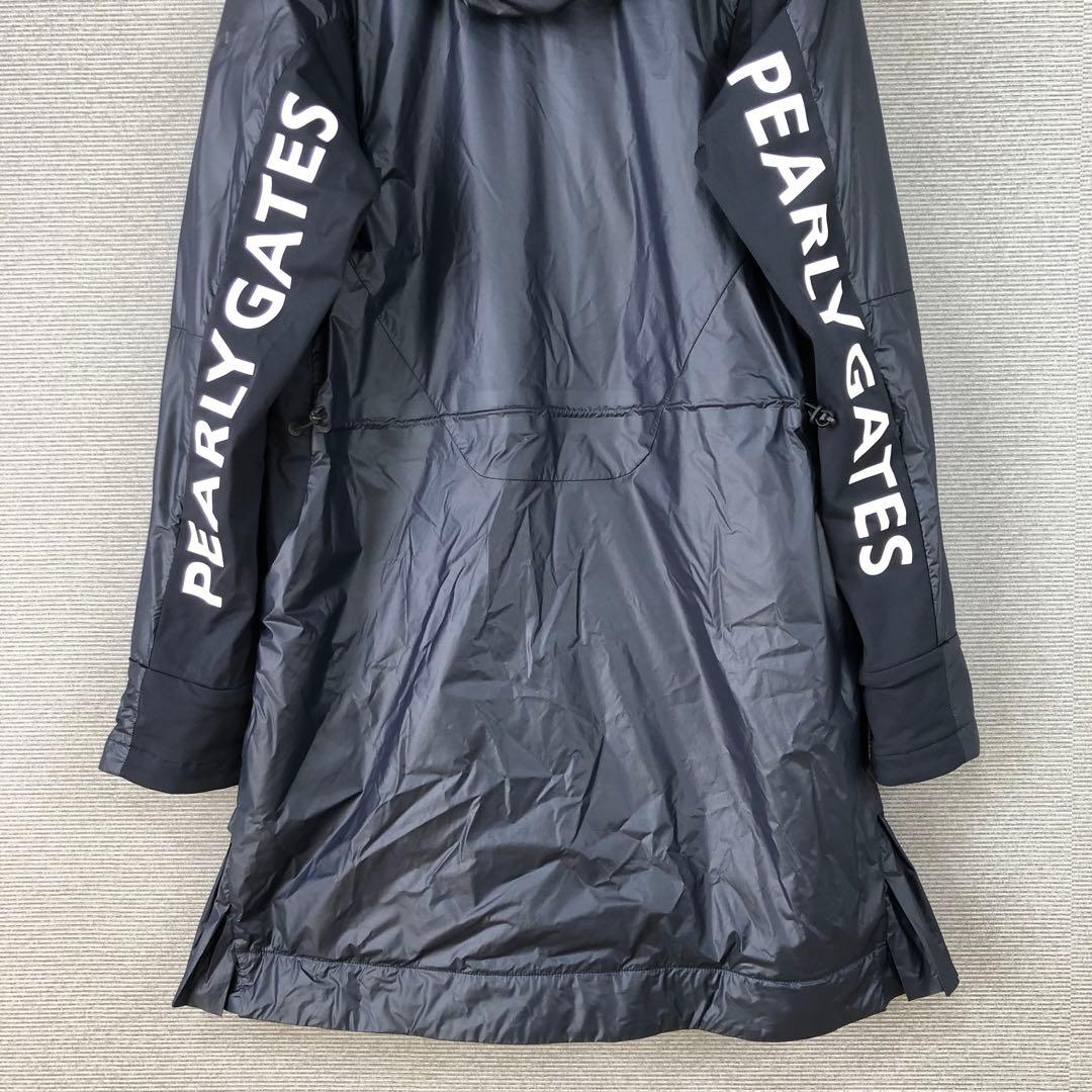 PEARLY GATES ロゴ ロング フーディコート 1 ネイビー