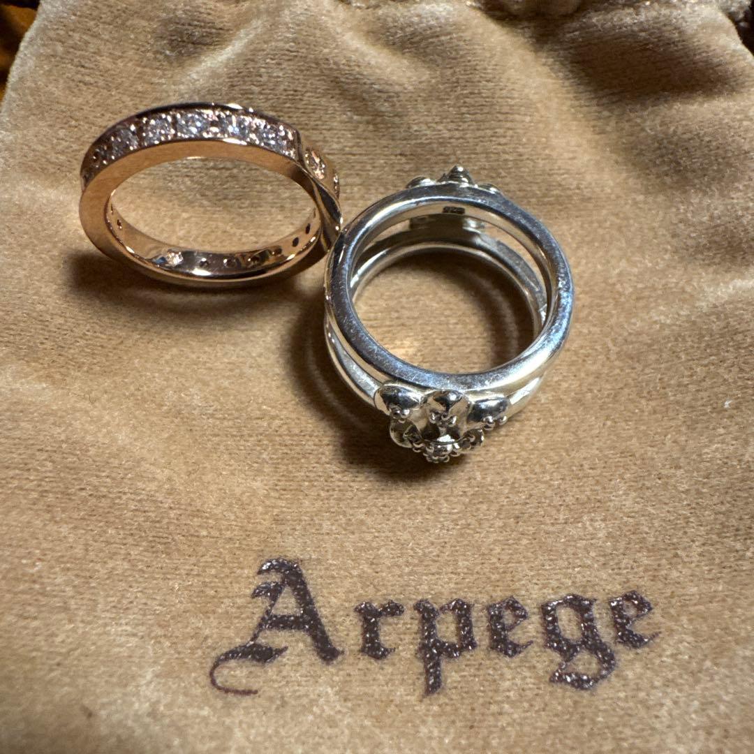 Arpege K10ピンクゴールド シルバー リング　美品希少入手困難品