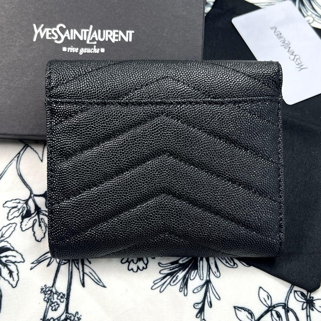 人気品 YSL サンローラン 三つ折り財布