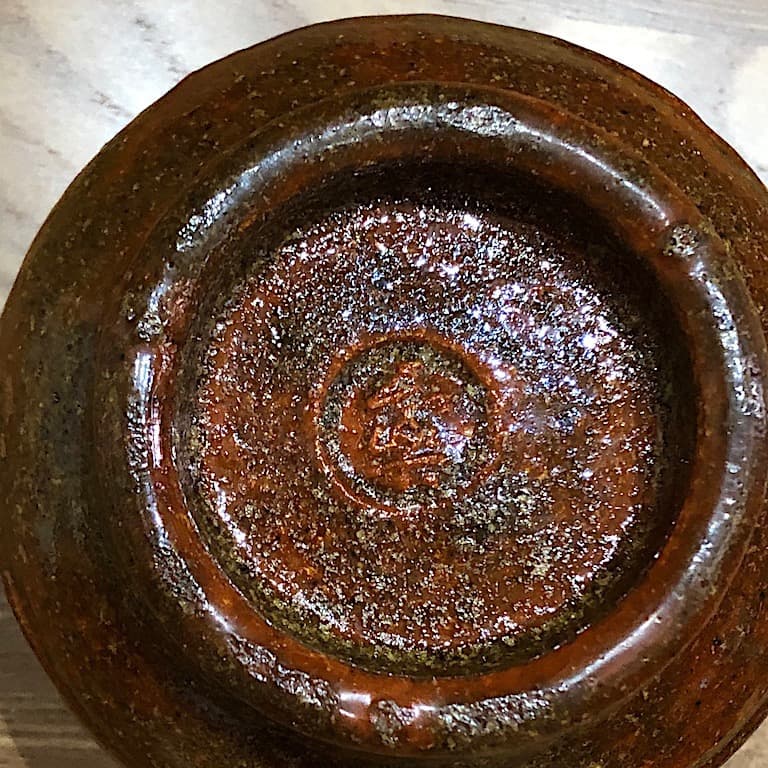 楽焼二代小川長楽作香炉在銘無傷保証箱無古物。