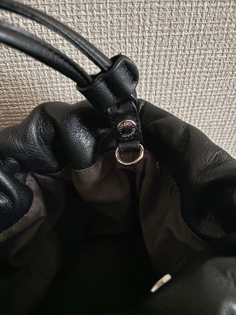 russet(ラシット)◆レザー巾着4WAYショルダーバッグ◆黒