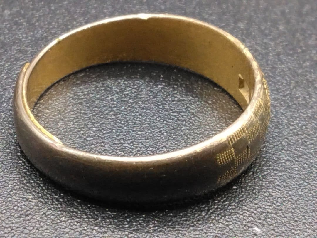 O*i様 【伝統工芸】日本 アンティーク 彫金 高彫 純銀 金張 指輪 ゴールド