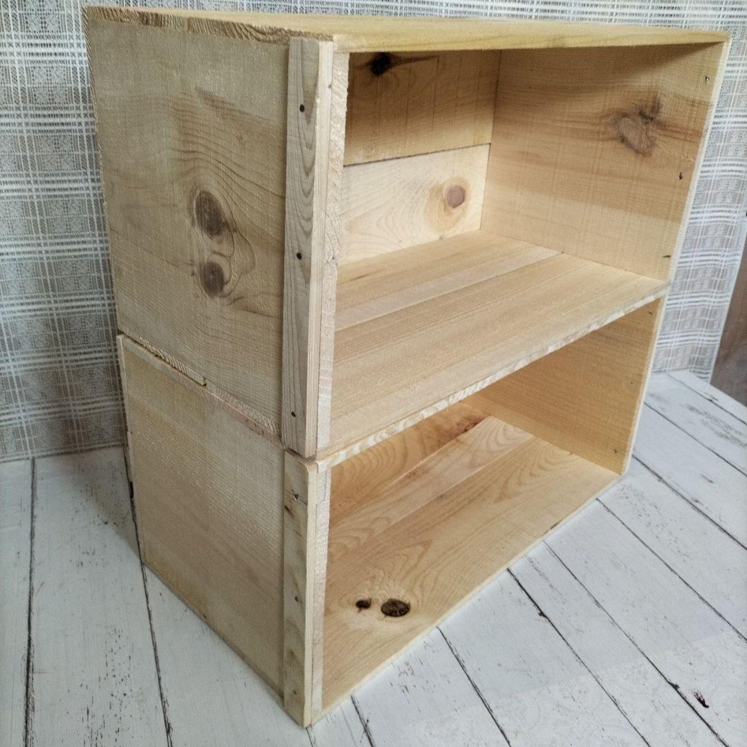 《持ち手有りんご箱》4箱セット★本棚 ボックス 棚 北欧 収納 インテリア 木箱