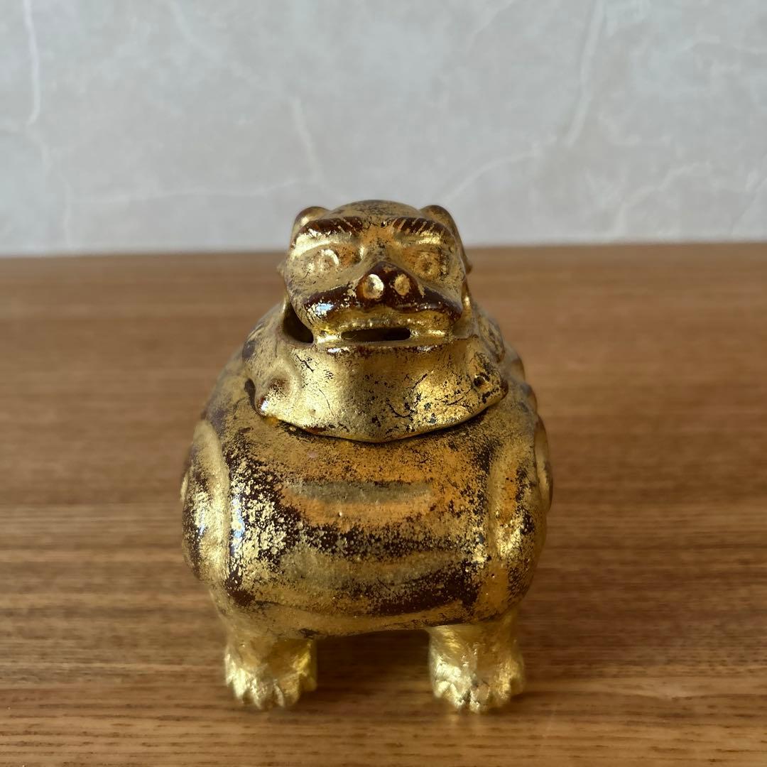 大樋長楽 金濁 向獅子香炉 茶道具 大樋長楽 金濁 向獅子香炉 茶道具 I
