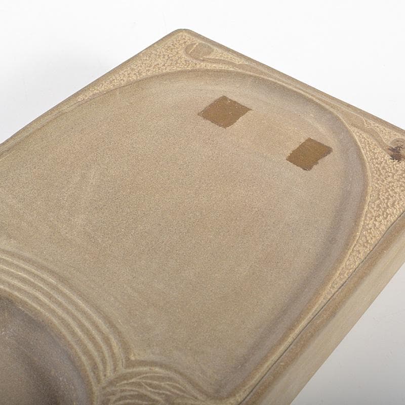 中国 書道具 花瓶刻 端渓硯 唐木箱付 C 6184