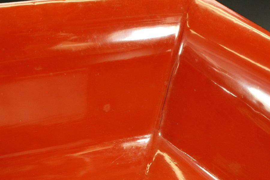 沈金 花紋 六角 蓋物(ZE496)