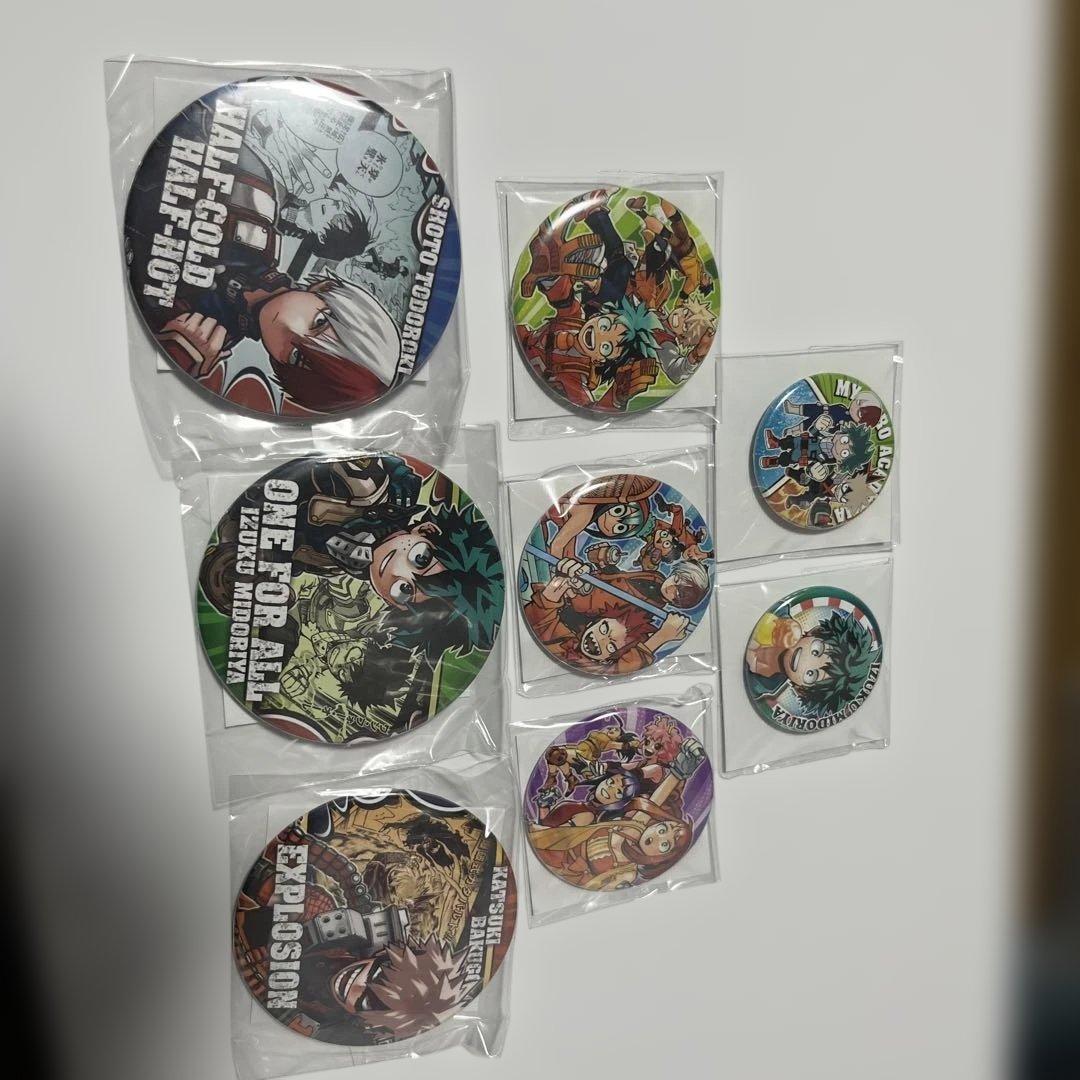 最終値下げワンピース鬼滅の刃ヒーローアカデミア 缶バッジセット応募
