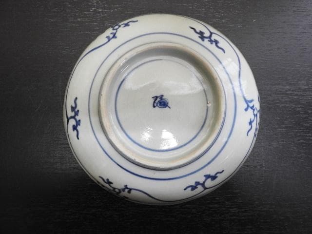 伊万里 花唐草染付中皿 江戸時代 MA296