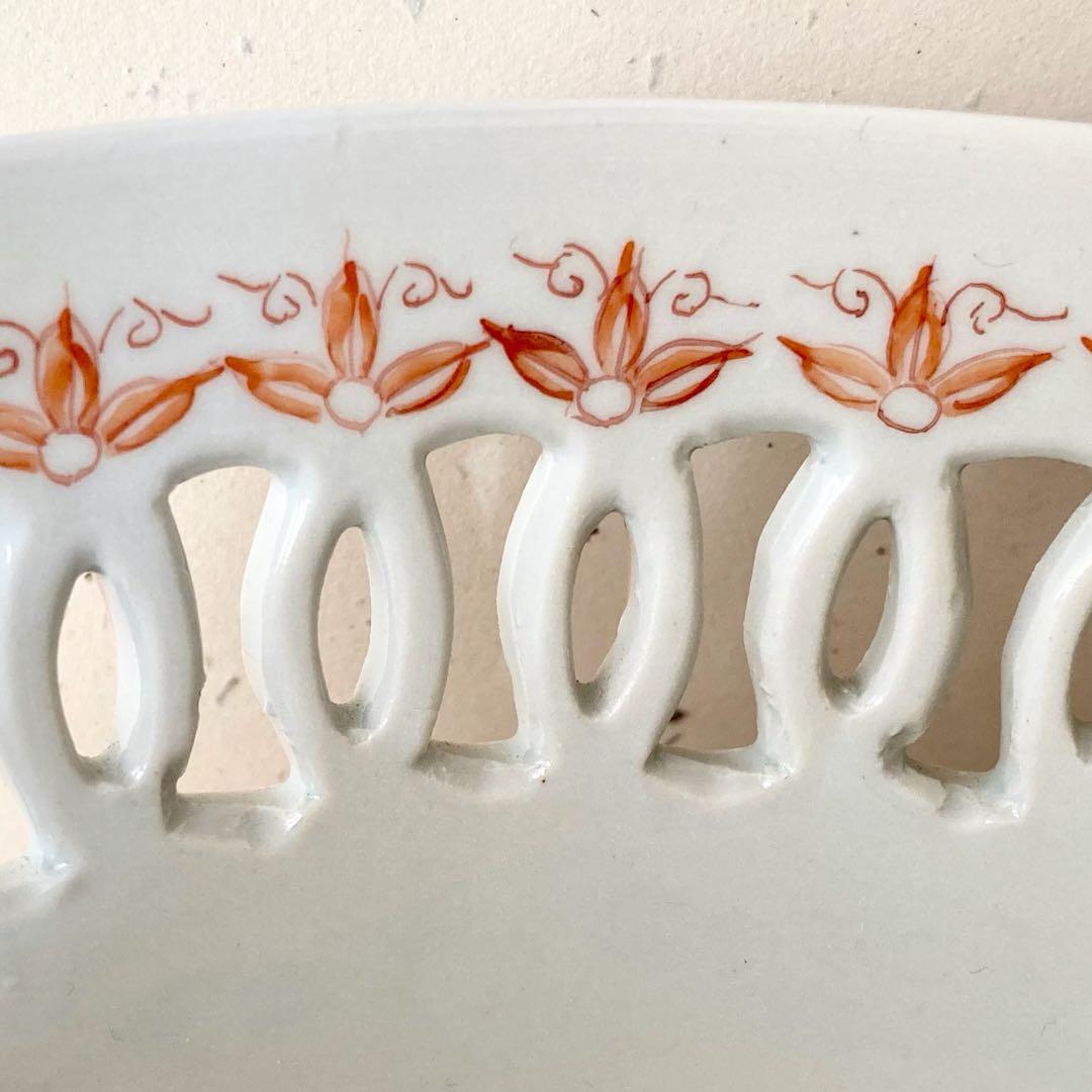 未使用】十二代/酒井田柿右衛門/透鉢/鹿/紅葉