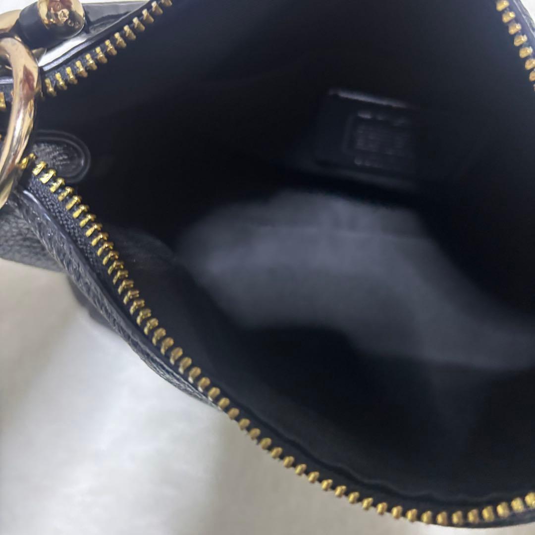 【美品】コーチ ワンショルダーバッグ レザー ブラック ゴールド金具 2way