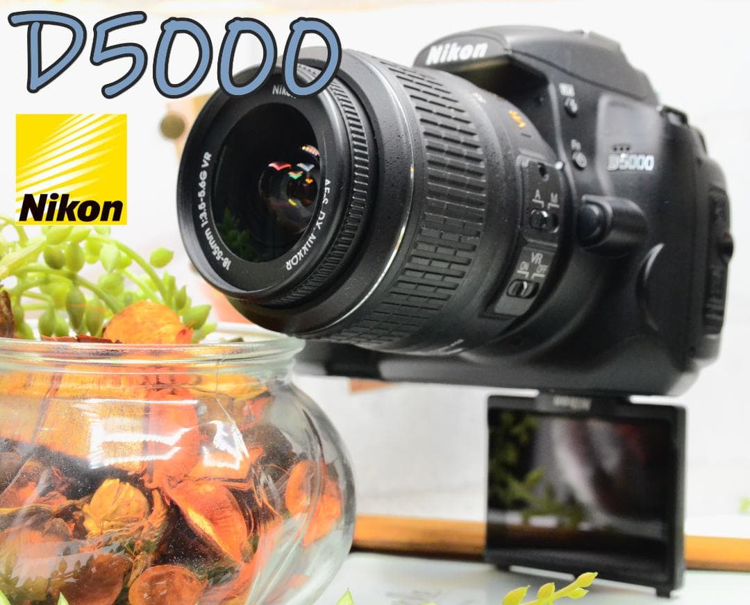 ✨コンパクトな一眼レフ✨手ぶれ補正+自撮り✨ニコン D5000