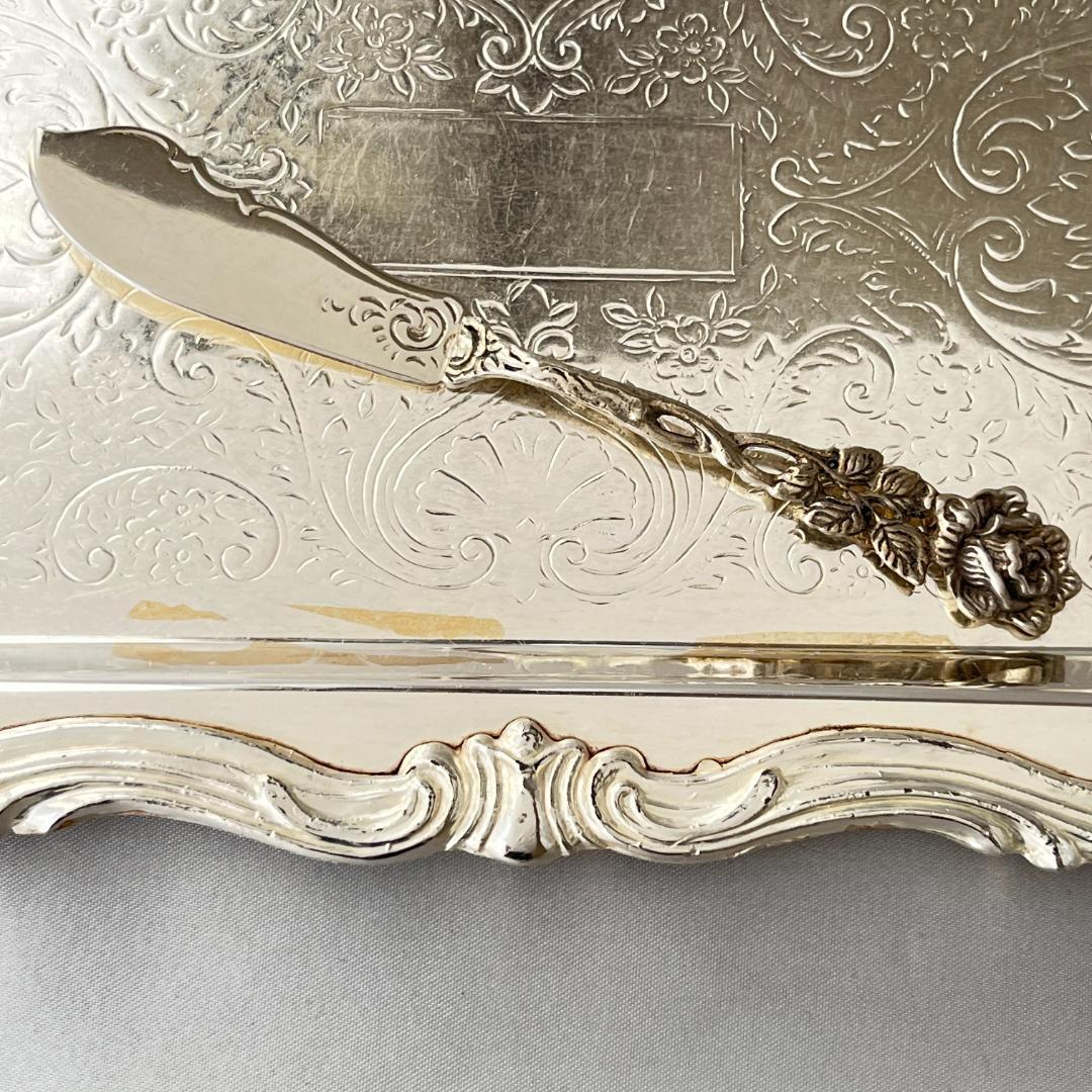 【 Bodemer】薔薇のバターナイフ 【純銀】 12.5cm