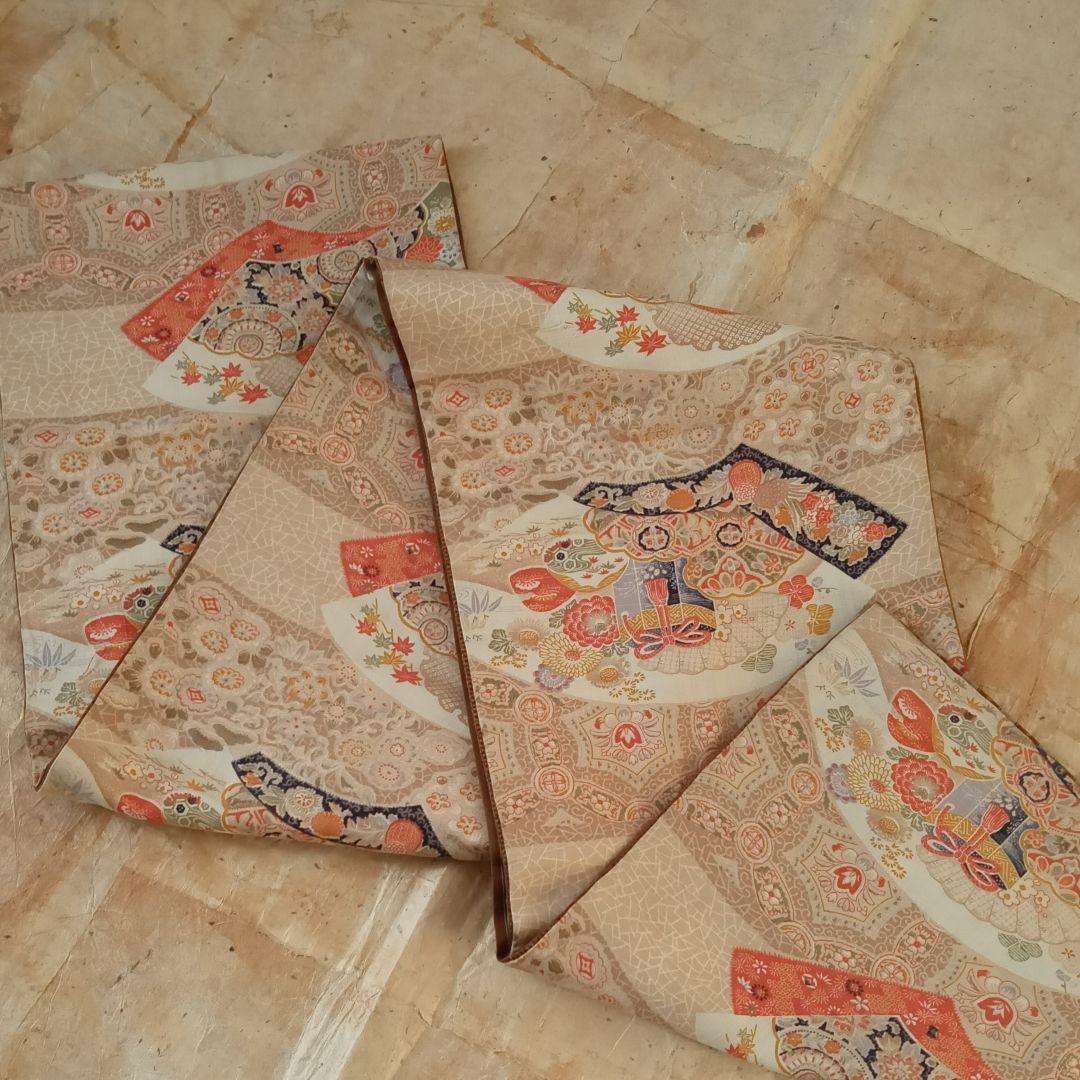 友禅 型友禅 帯 アンティーク リメイク