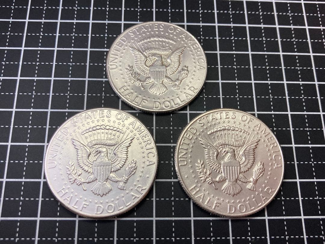 アメリカ】ケネディハーフダラー銀貨3枚(1964年) - メルカリ
