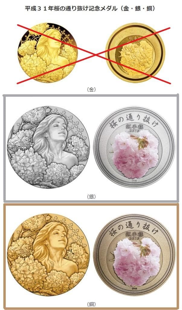 特年】平成31年 桜の通り抜け記念 銀メダル＆銅メダル（2個セット