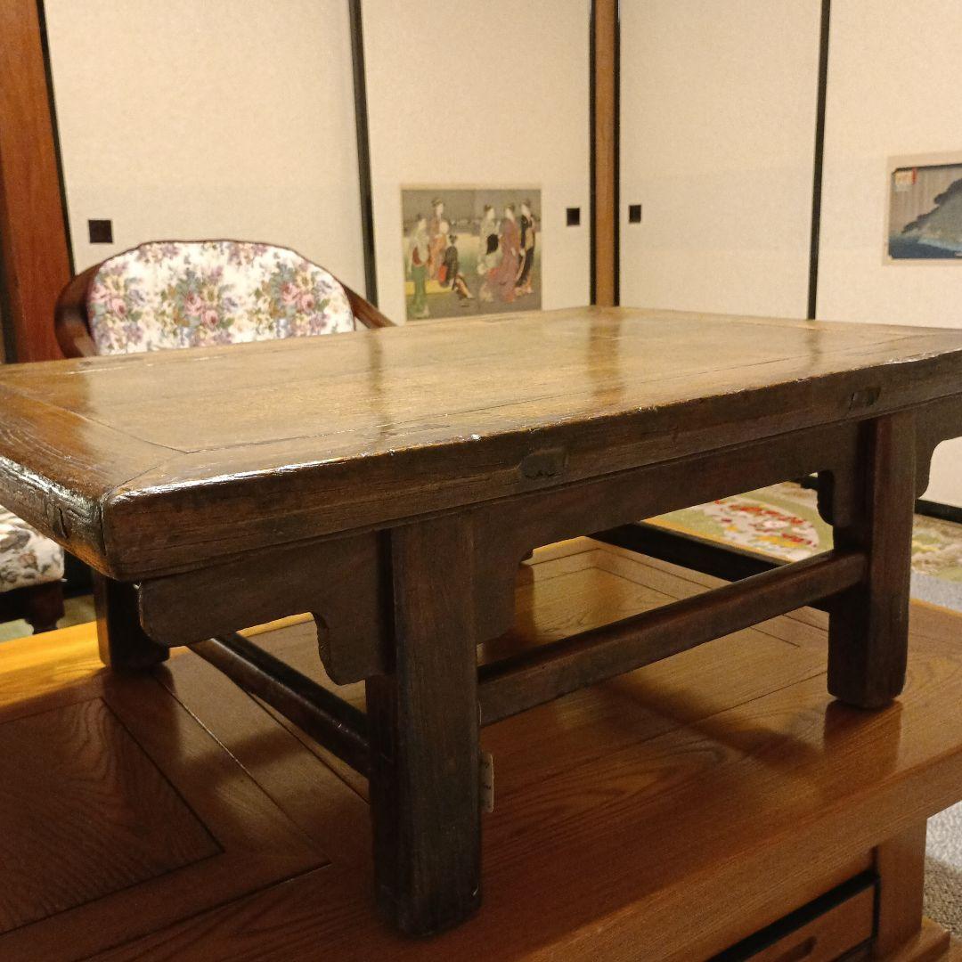 上海アンティークテーブル 木製座卓 ダークブラウン