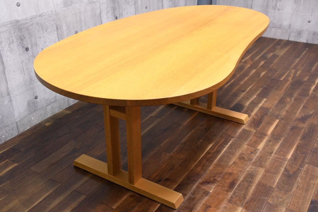 EBK59 飛騨産業 キツツキ NF388 ビーンズ型ダイニングテーブル