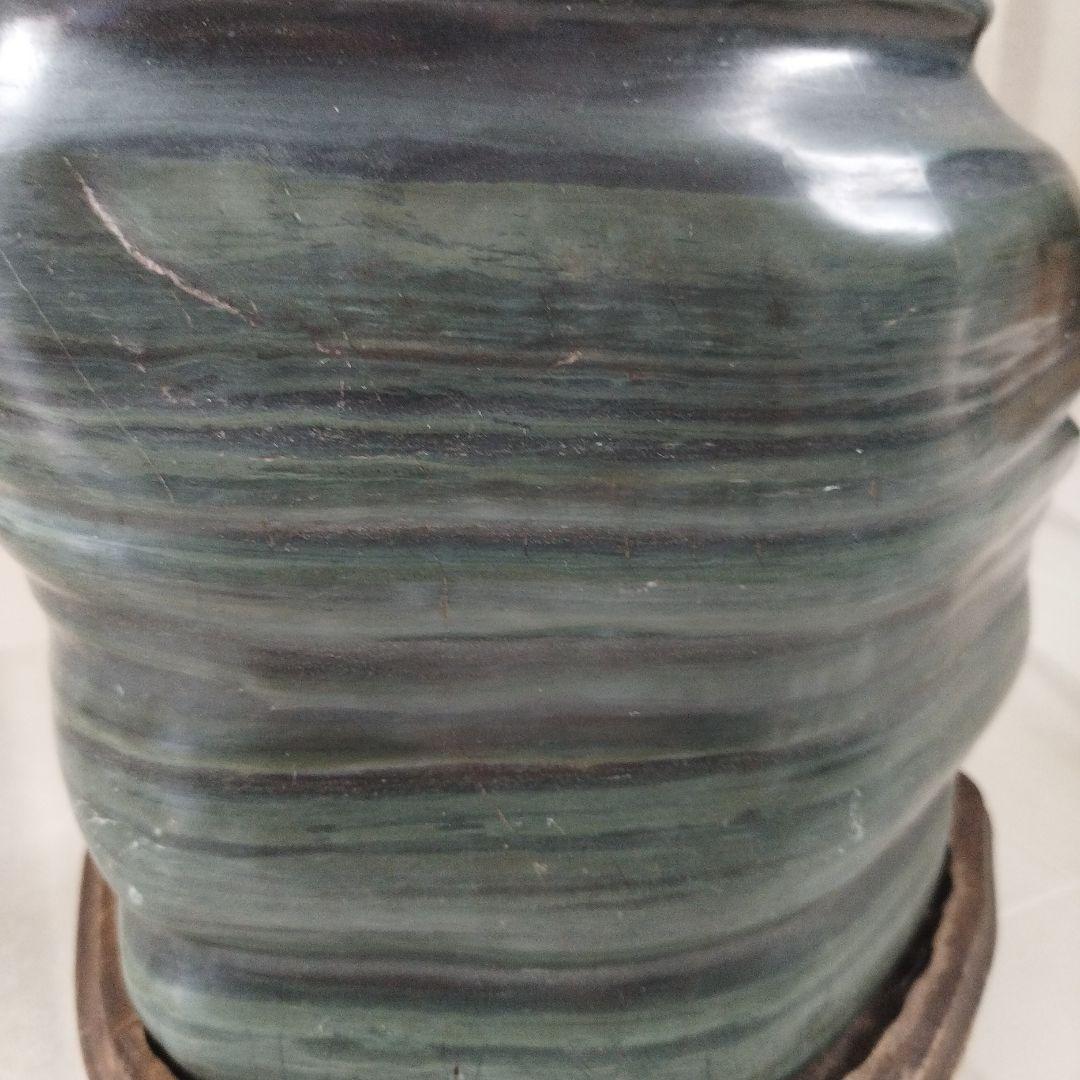 北海道 日高青虎石 10kg 水石 観賞石 台座付き - メルカリ