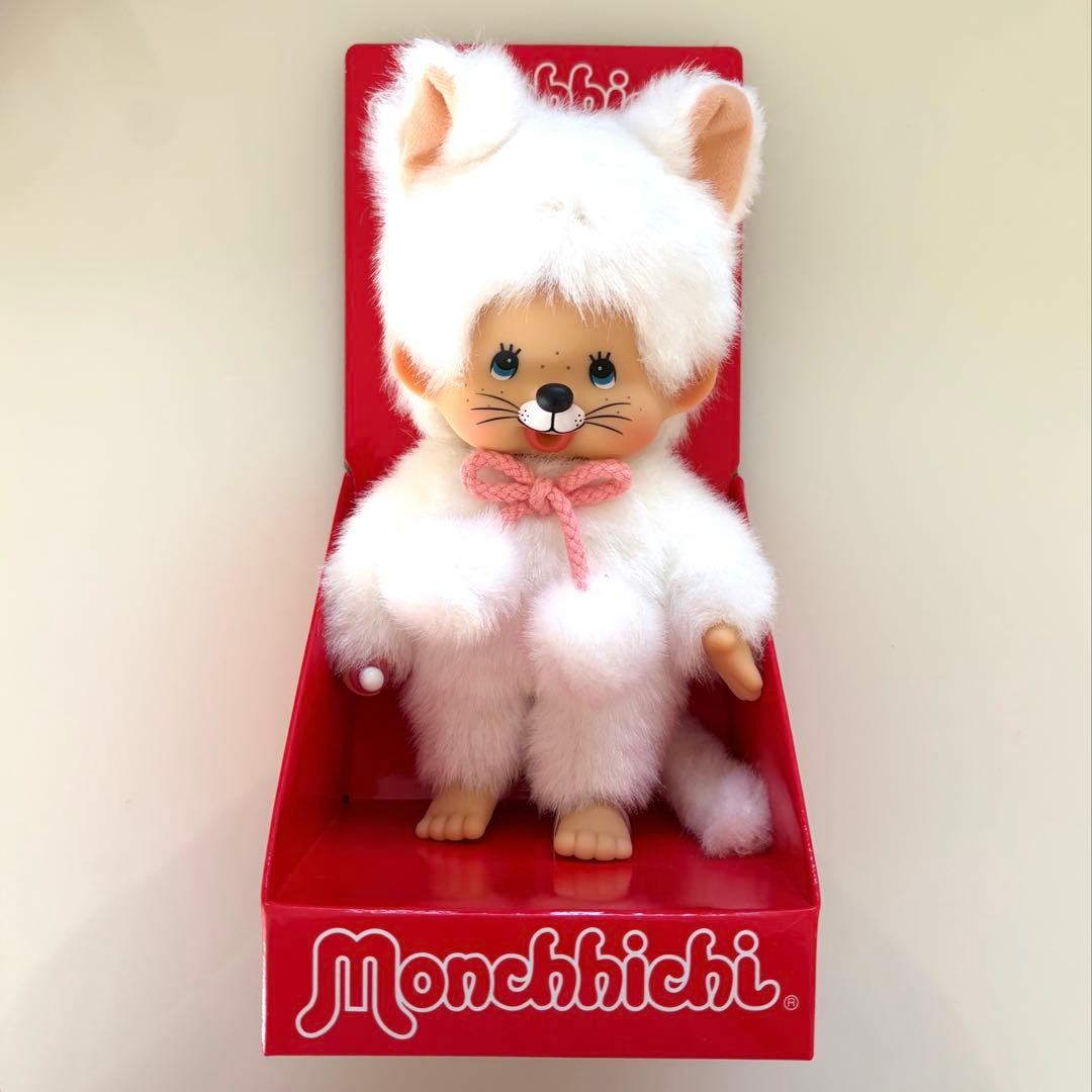 海外限定 モンチッチ Animal Monchhichi White Cat 猫
