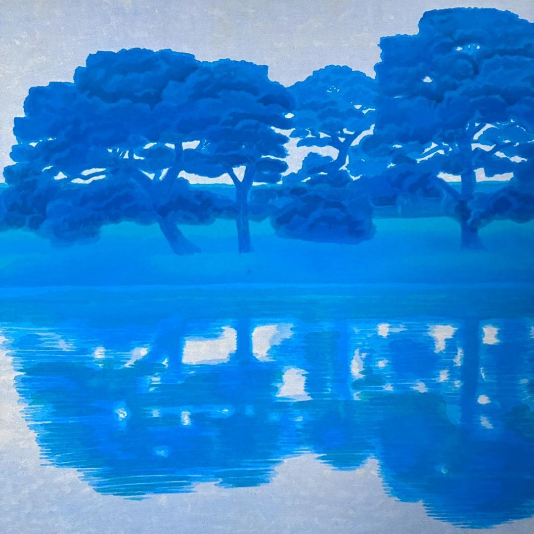 東山魁夷「夕涼」木版画 朱印有 アダチ版画研究所 昭和を代表