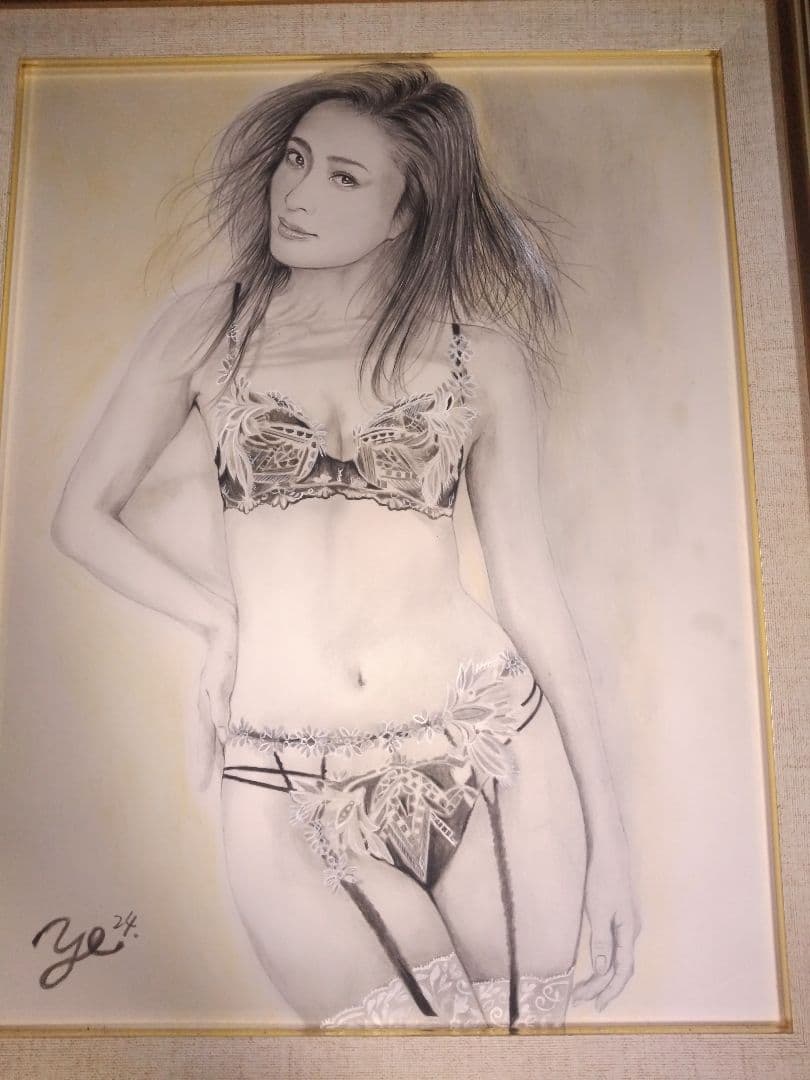 裸婦、美人画、絵画6FしなりW山本英二、真作、肉筆、額縁、高塚省吾、