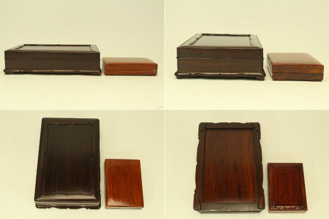 文房具 唐木 硯箱 二件(ZE403)