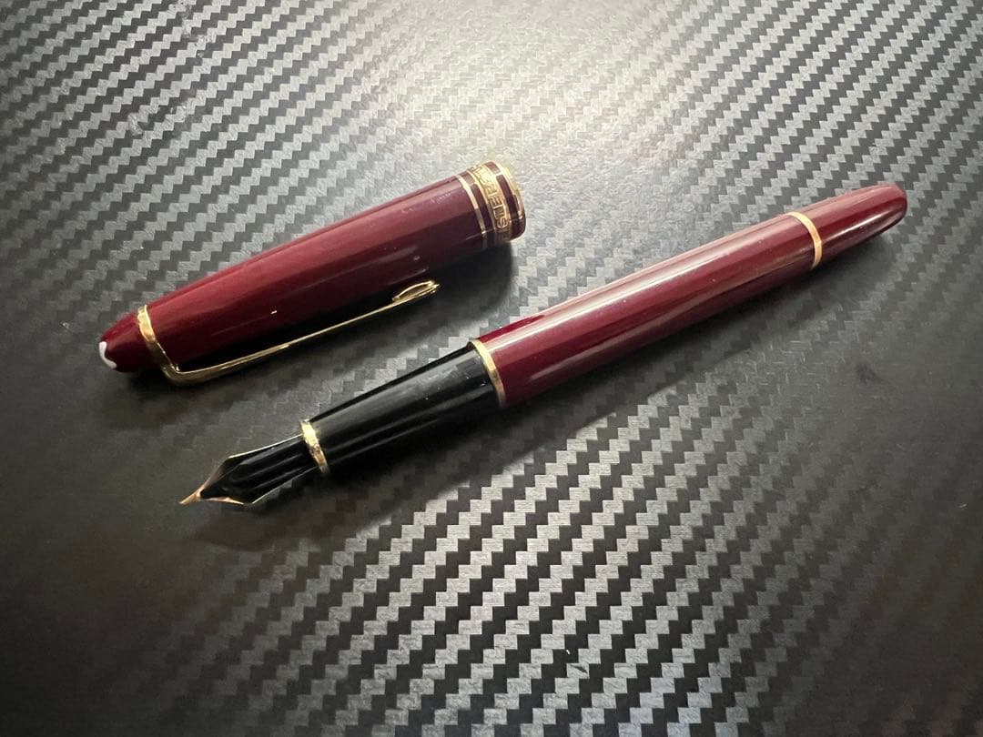 モンブラン マイスターシュテュック 144 万年筆 EF 極細 ボルドー 全金
