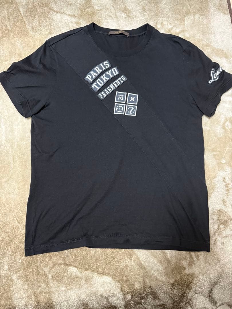 Louis Vuitton フラグメント Tシャツ 黒 PARIS TOKYO