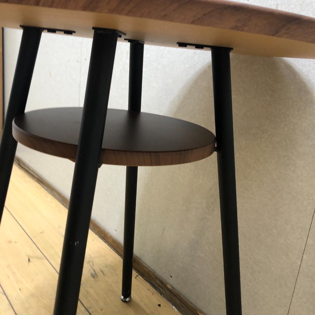 送料無料 丸サイドテーブル 木製天板 ブラック脚 北欧風 モダン 250918