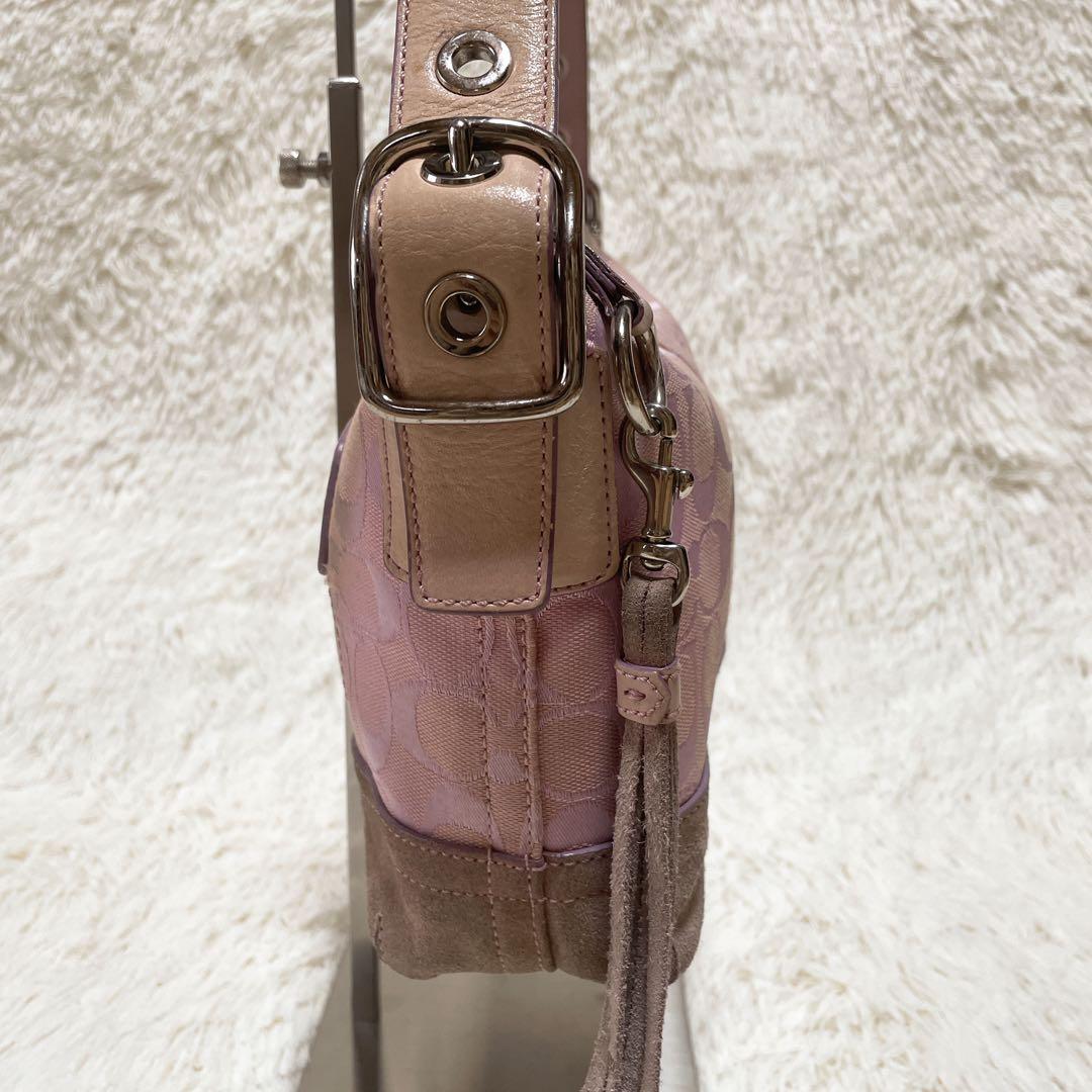 バッグ COACH shoulder bag tassel Signature pink