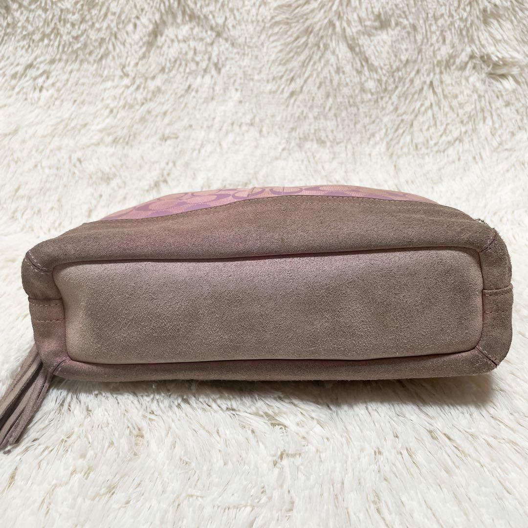 バッグ COACH shoulder bag tassel Signature pink