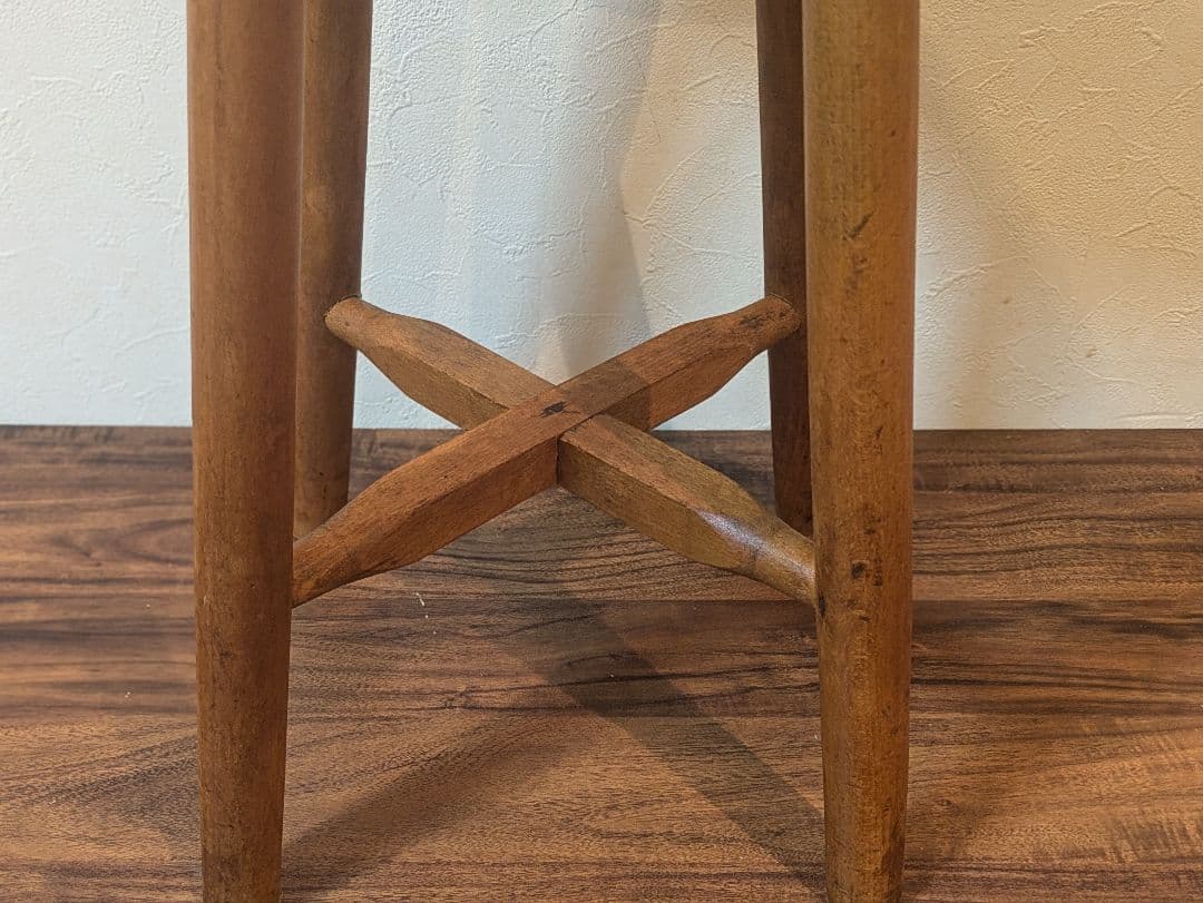 アンティーク】木製 丸スツール 丸椅子 フラワーベース レトロ