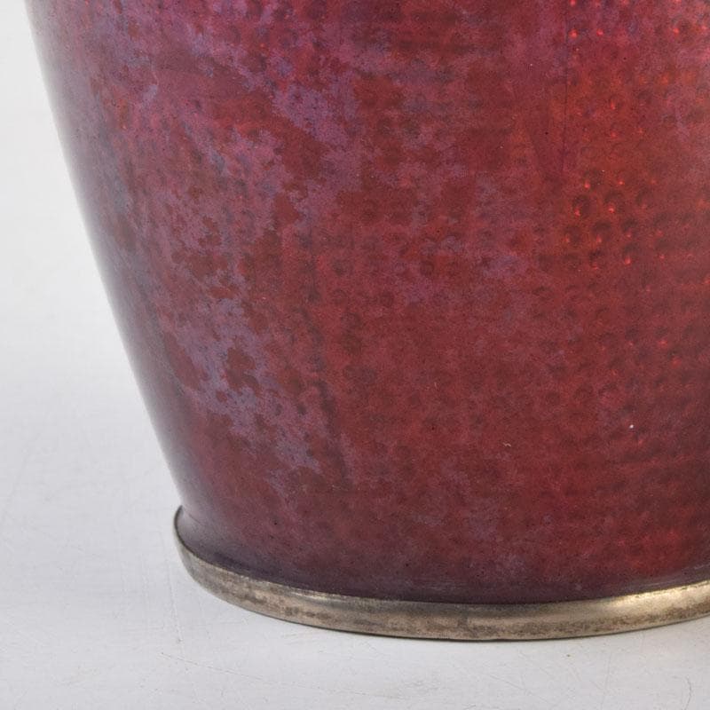 七宝焼 赤透釉 花文 花瓶 V 9018 美術品・アンティーク・コレクション