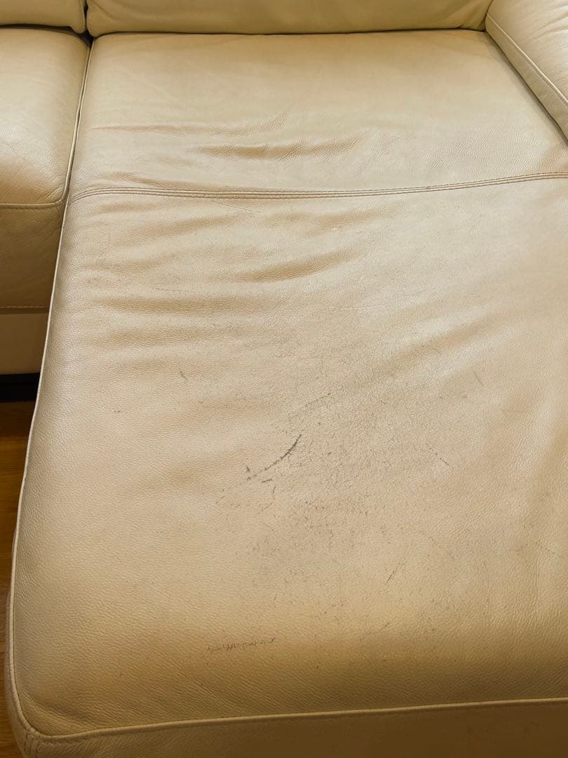 【値下】① IDC大塚家具 L/S Comfort-08 カウチソファ総本革