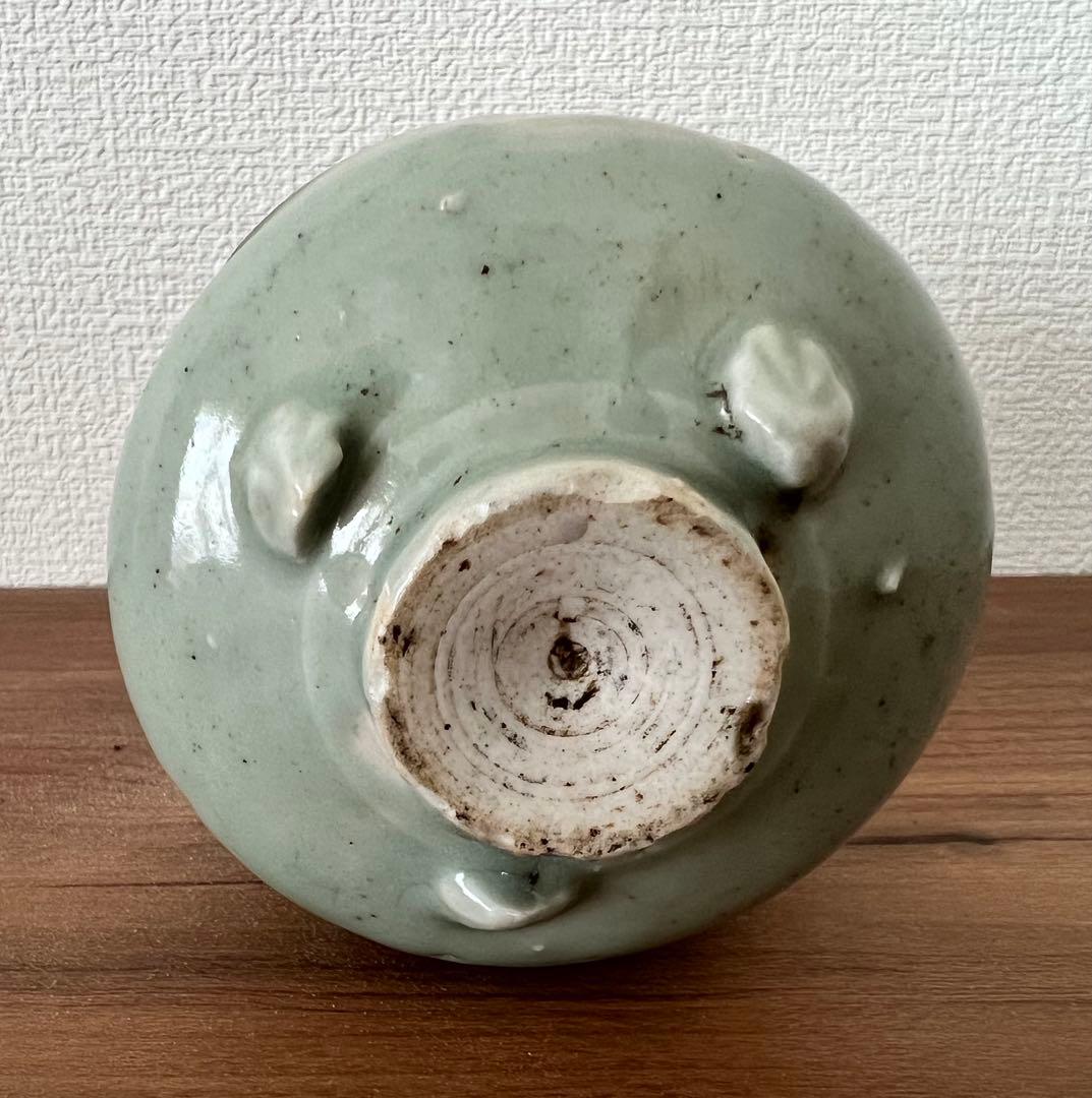 砧青磁千鳥香炉 中国龍泉窯産 箱有 灰有 年代物 香合 美術