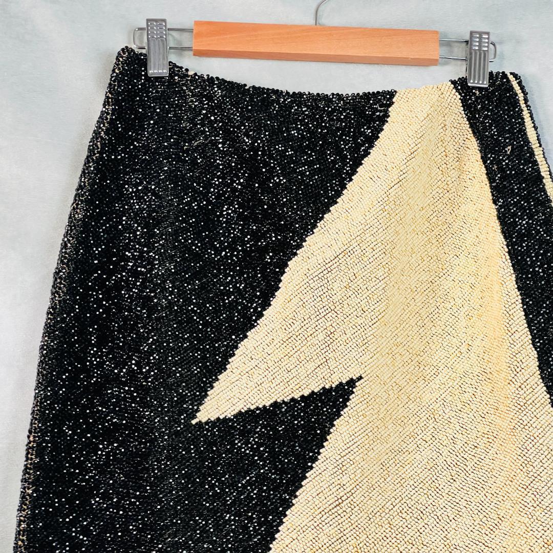 【ロエベ】ビーズスカート　アシンメトリー　38　M～L　LOEWE