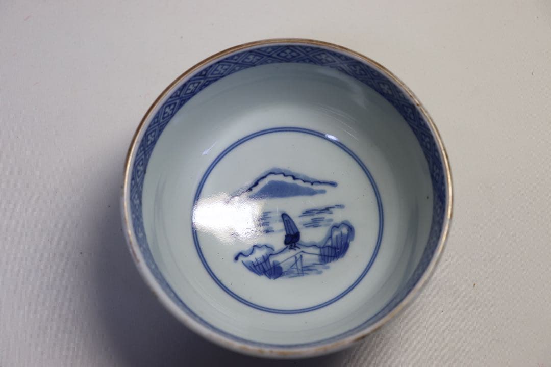 中国 染付 蓋茶碗2点 大明宣徳年製銘 送料込み0907