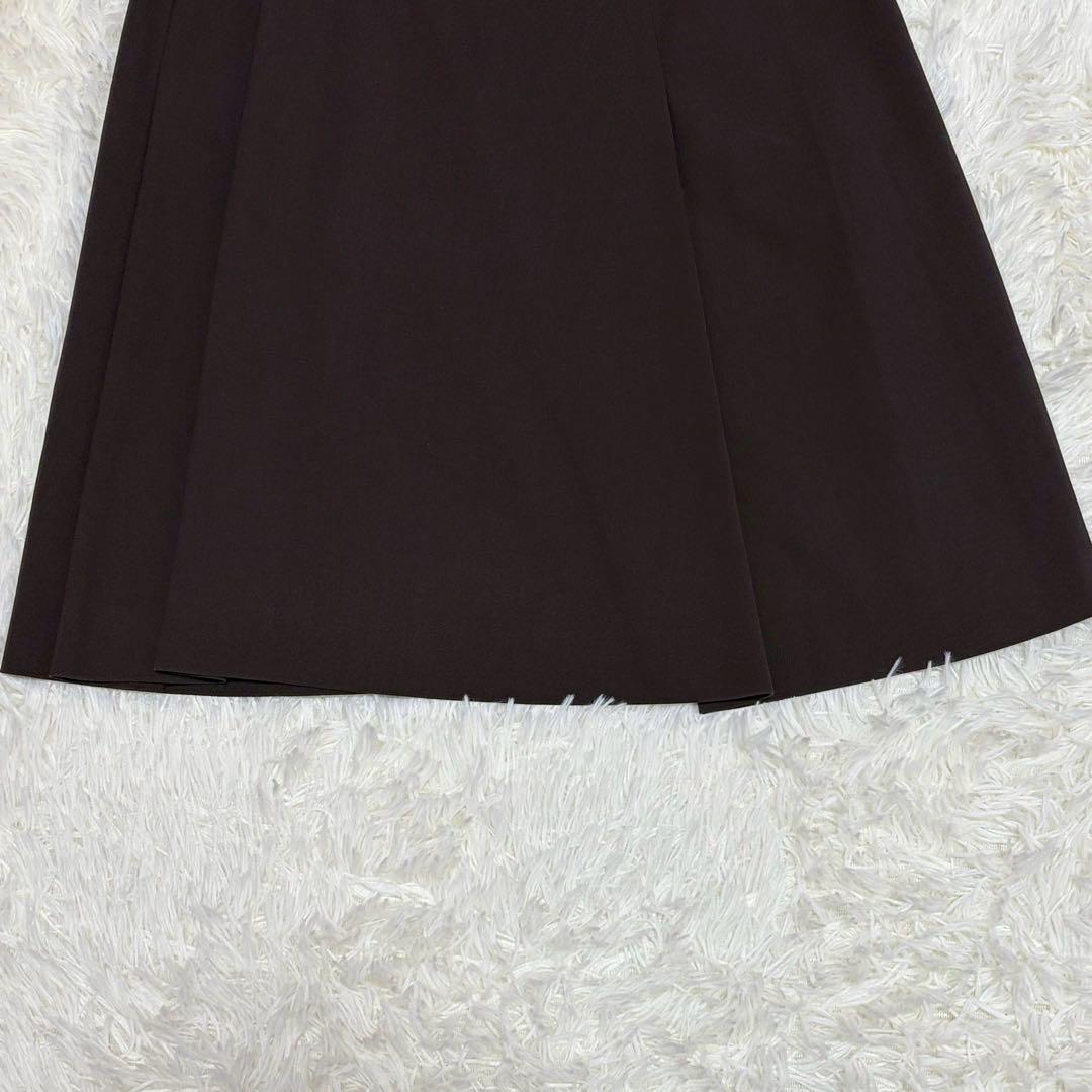 美品 エルメス ゴルチエ期 フレアスカート シルク裏地 ブラウン L相当 40