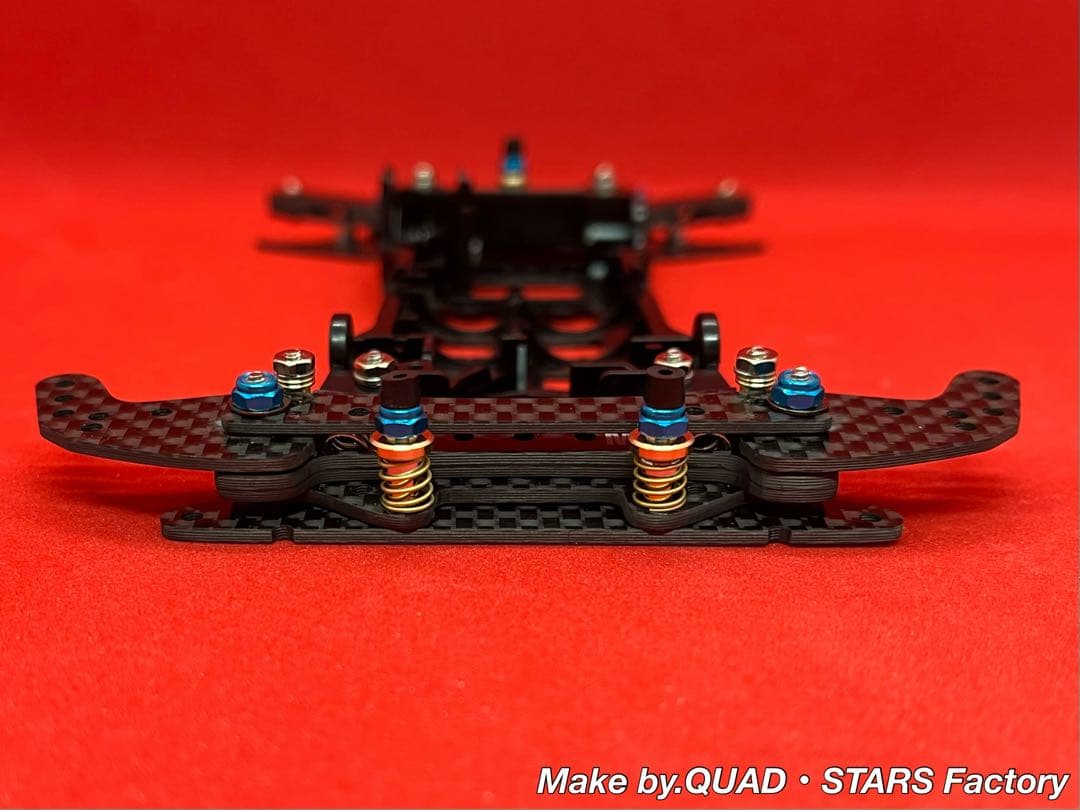 【ミニ四駆・S2用】2軸ATピボット＋1軸アンカー＋リヤスキッド　ブラックアウト