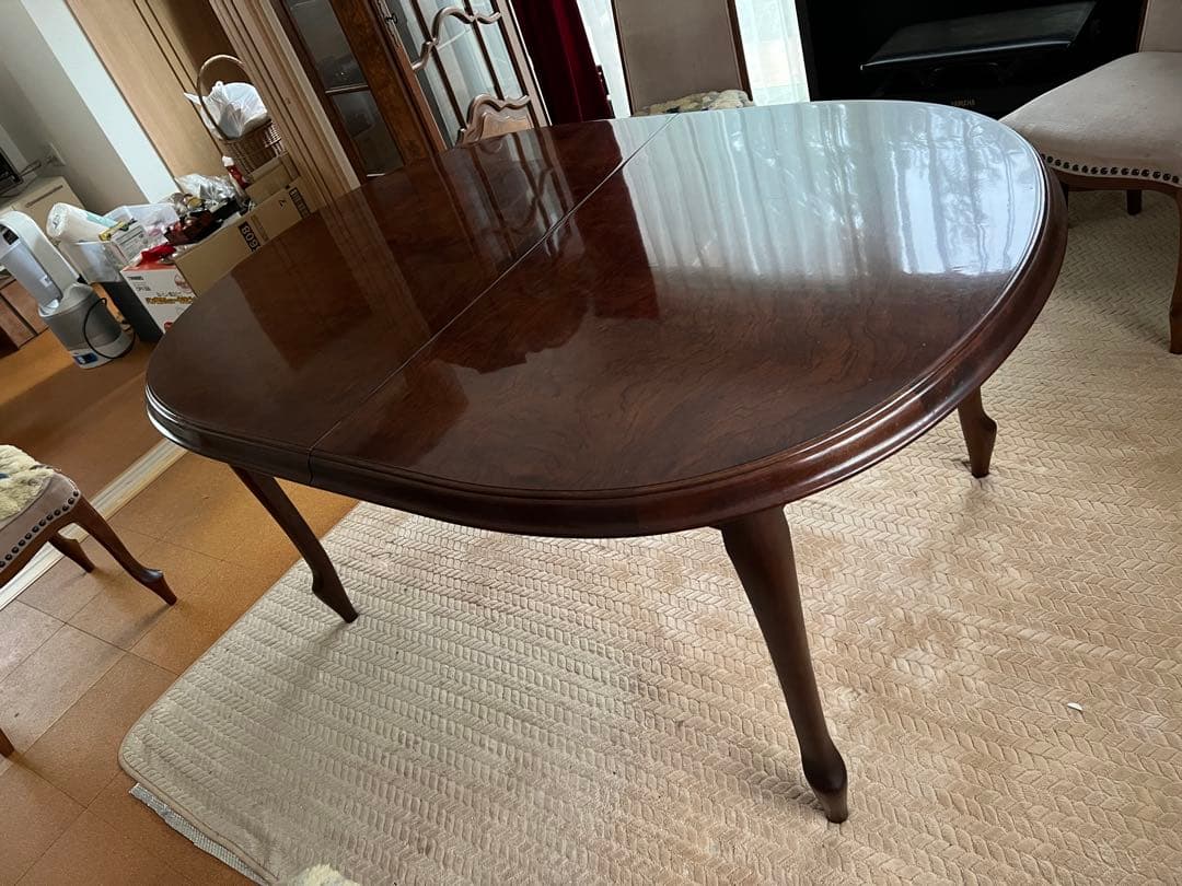 マルニ木工　エクステンションダイニングテーブル　オーバル　引取り可