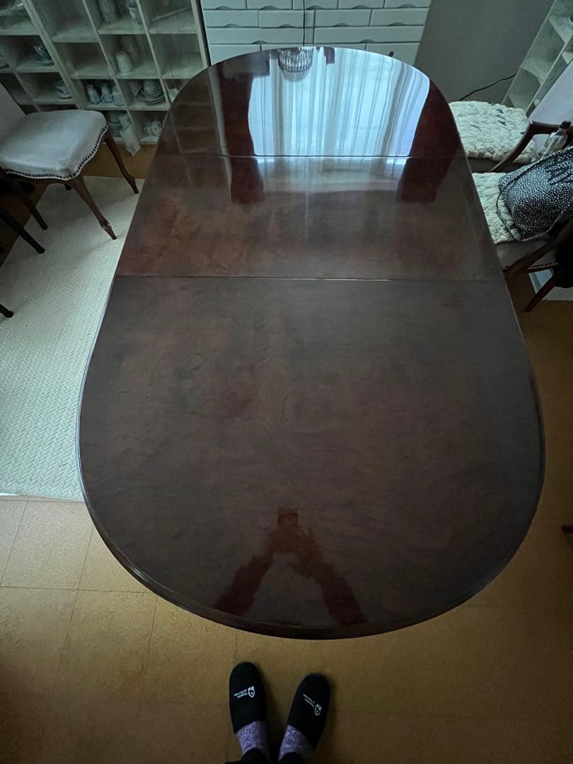 マルニ木工　エクステンションダイニングテーブル　オーバル　引取り可