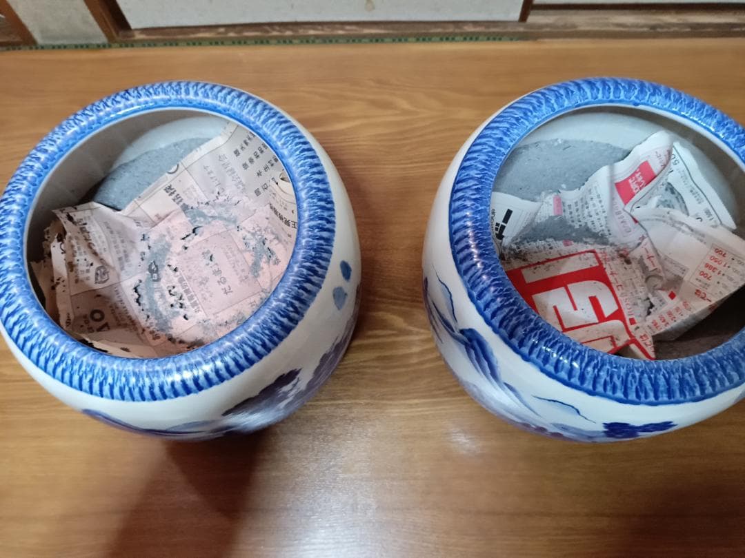 火鉢大2個セット手あぶり火鉢伊万里有田瀬戸植木鉢メダカ鉢骨董