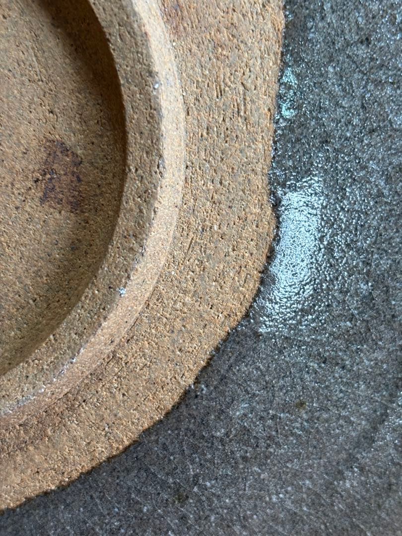 人間国宝荒川豊蔵作絵唐津四方窓割飛鳥文七寸皿　検唐津小十窯にて