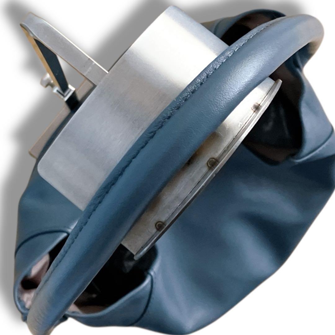 イアパピヨネ 未使用級 アニマルモチーフ バケツ ワンショルダーバッグ ブルー