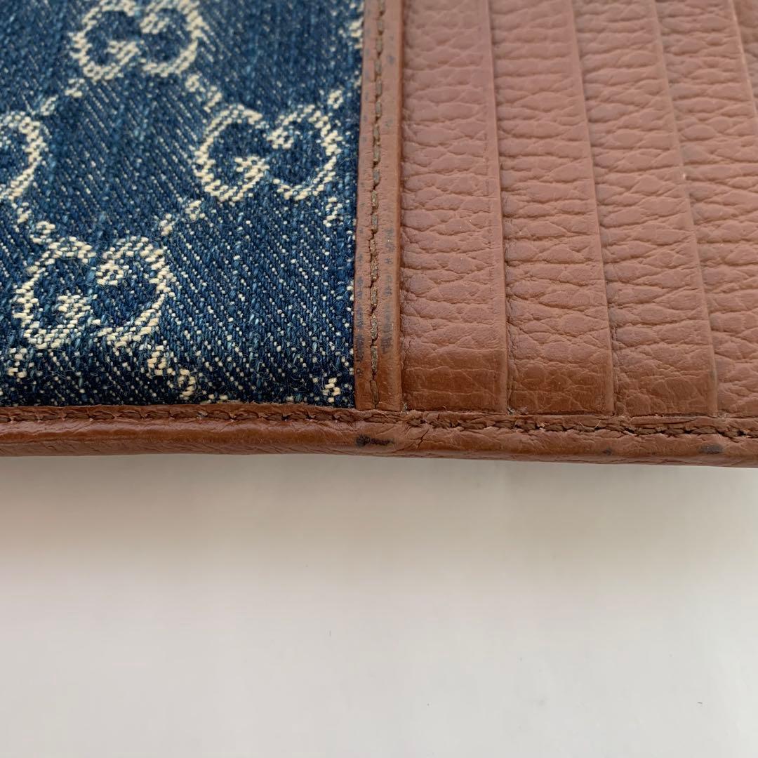 美品 GUCCI インターロッキング 小銭入れ デニム クレジットカードケース