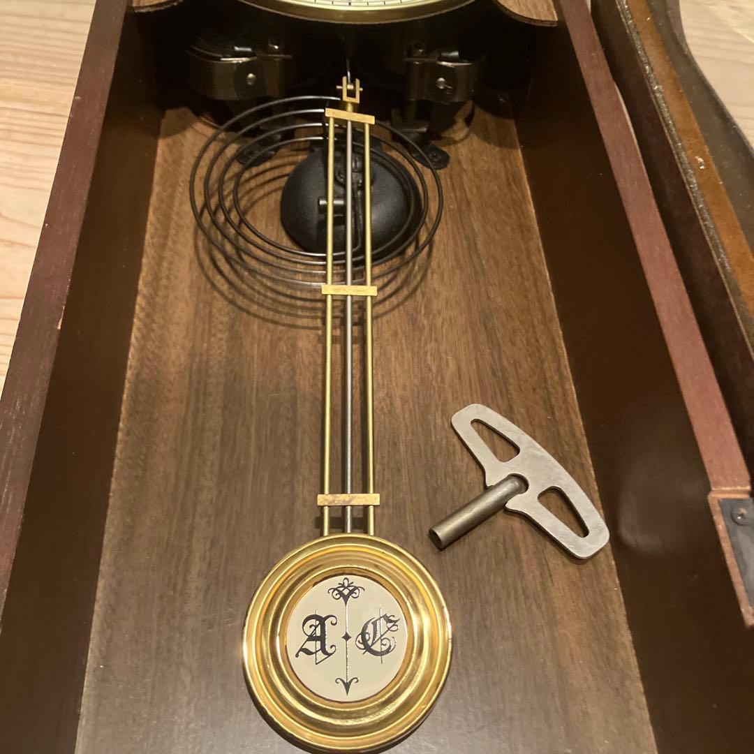 振り子時計 5390 壁掛け ゼンマイ式 高性能クロック 愛知時計