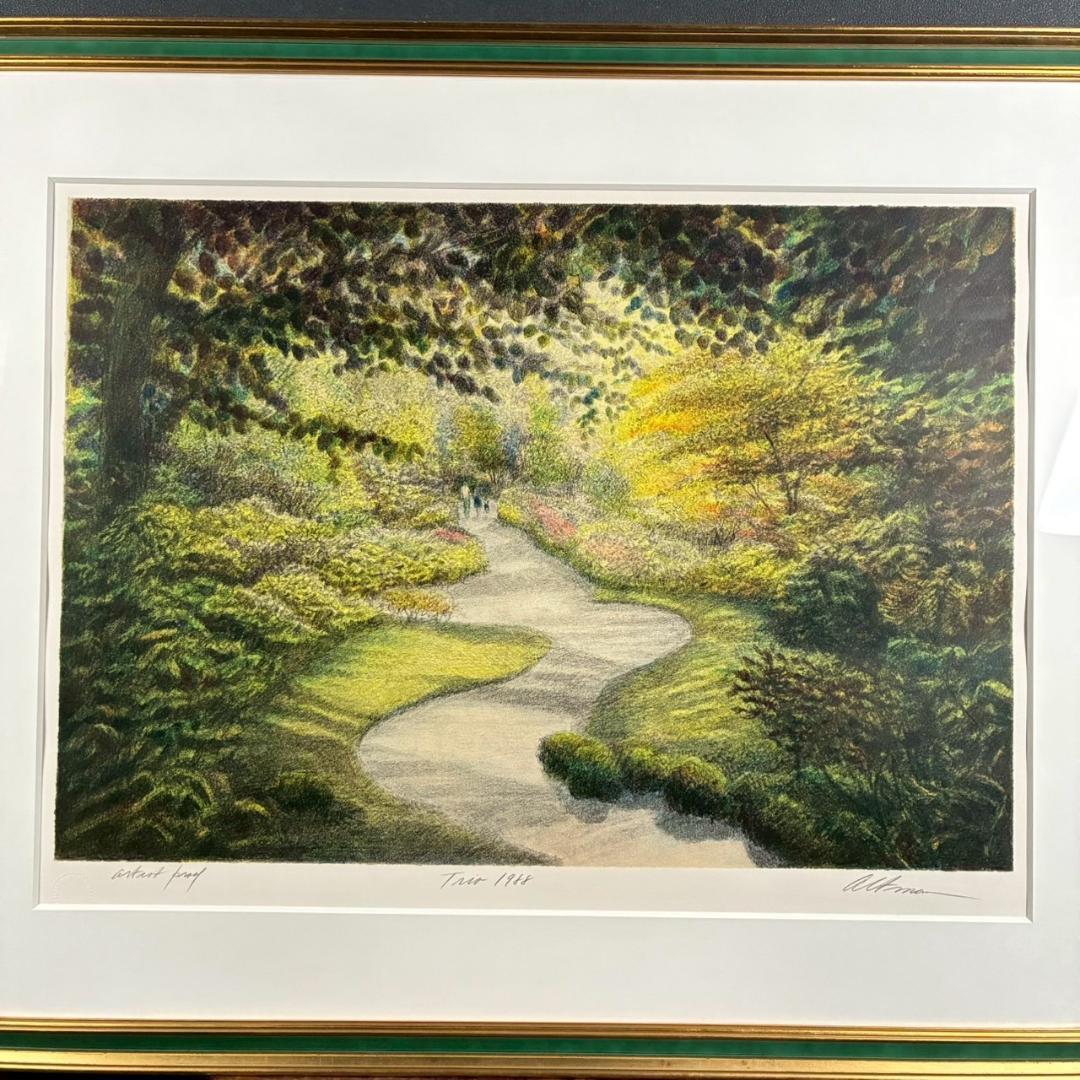 ハロルド・アルトマン「trio」リトグラフ 1988年 直筆サイン入り 額縁