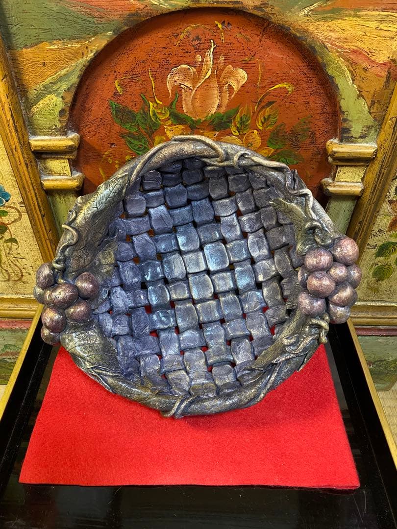 クレイクラフト葡萄の入れ物ハンドメイド