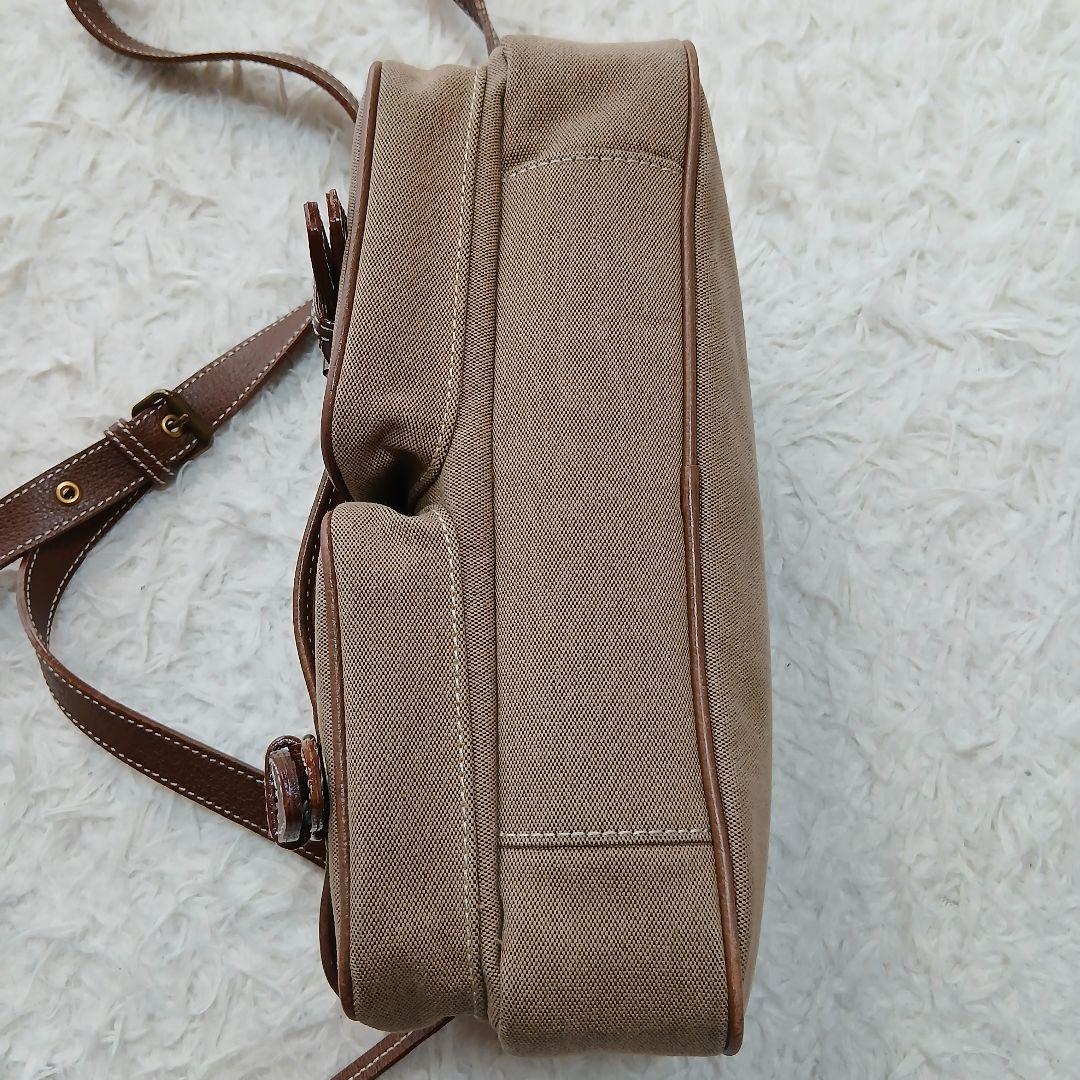 【BURBERRY BLUE LABEL】キャンバス ショルダーバッグ ロゴ刺繍